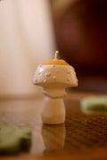 Shroom tealight holder with two beeswax candles - Case Peck